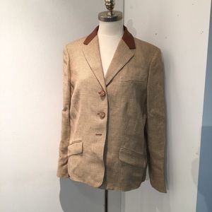 Classic preppy Ralph Lauren Blazer with leather